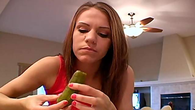 Addison makes a mess with a pickle
