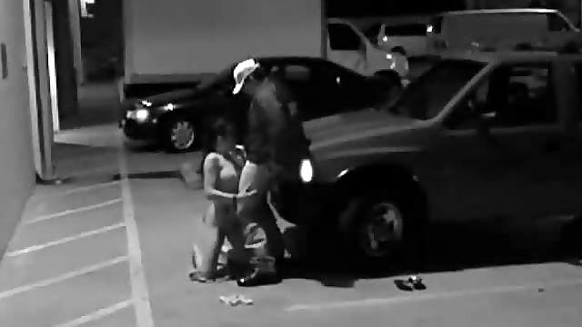 Security guard blown by slut in parking lot