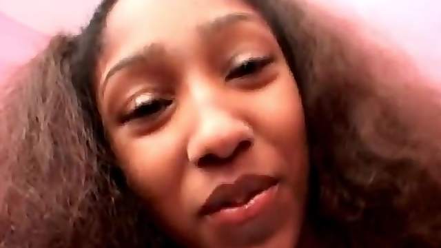 Black teen plays with hairy vagina and sucks dick