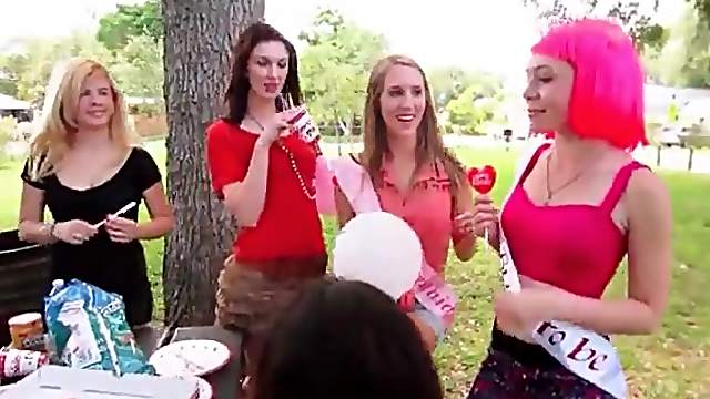 Cute girls in the park for bachelorette party