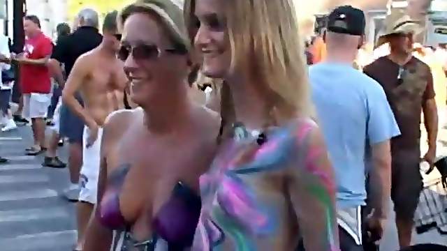 Big tits on party girls in New Orleans