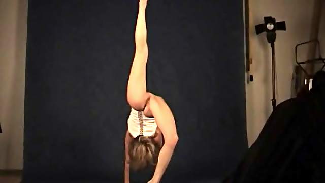 Bony teen ballerina poses for pics bottomless