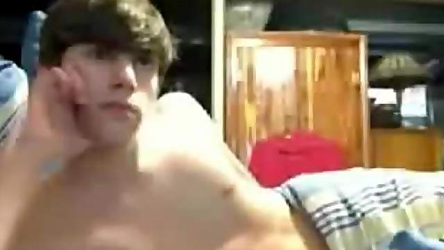 Chatting on webcam and masturbating his boner