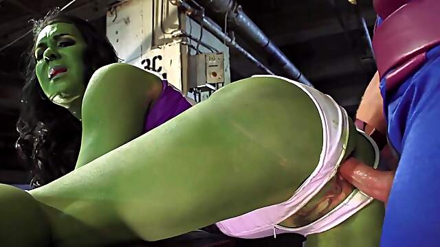 Dashing woman in greed loudly begs for more while she tries DC role play