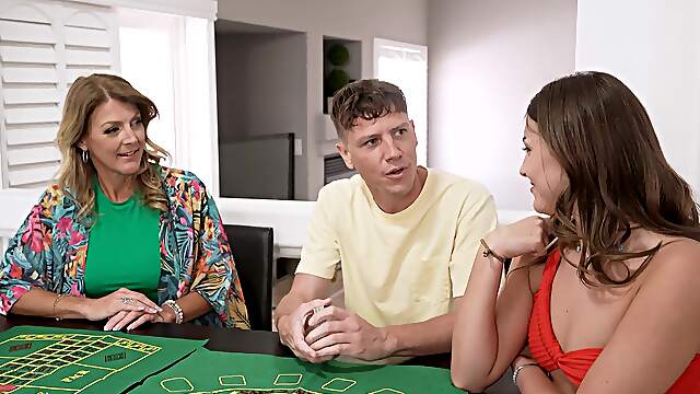 Two young girls, including the cute teen Selina Bentz, are having fun with a guy.